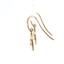 9K yellow gold pierced design drop earrings
