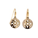 9K yellow gold pierced design drop earrings