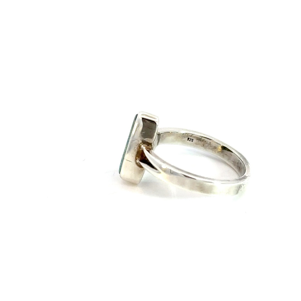 Silver Boulder Opal Ring with Multi Colours