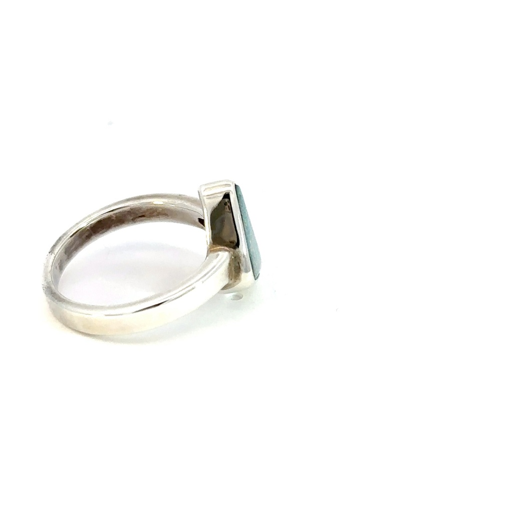 Silver Boulder Opal Ring with Multi Colours