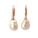 9K pink baroque freshwater pearl drop earrings