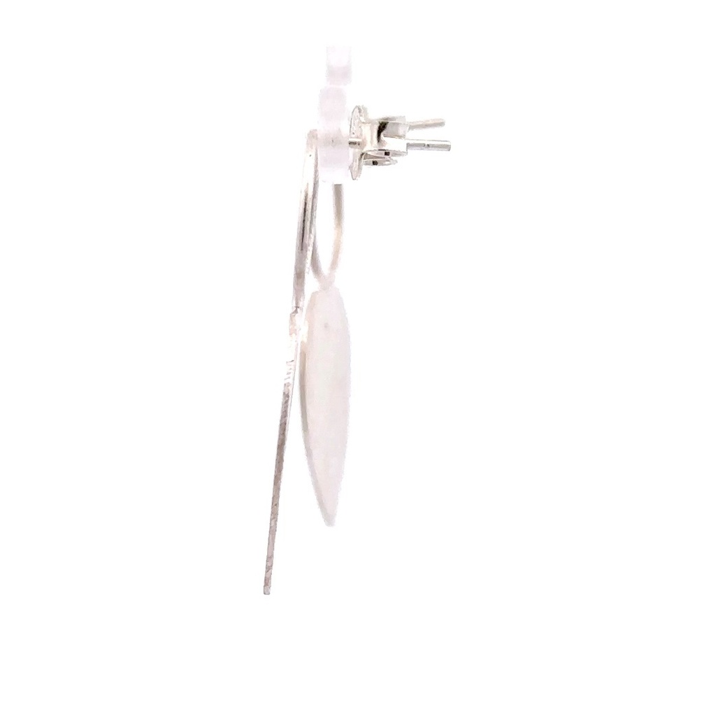 Silver stud with pear shaped drop earrings