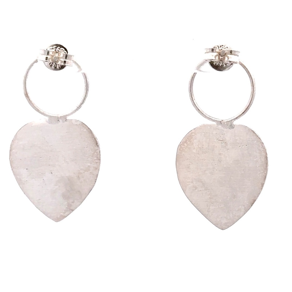 Silver stud with pear shaped drop earrings