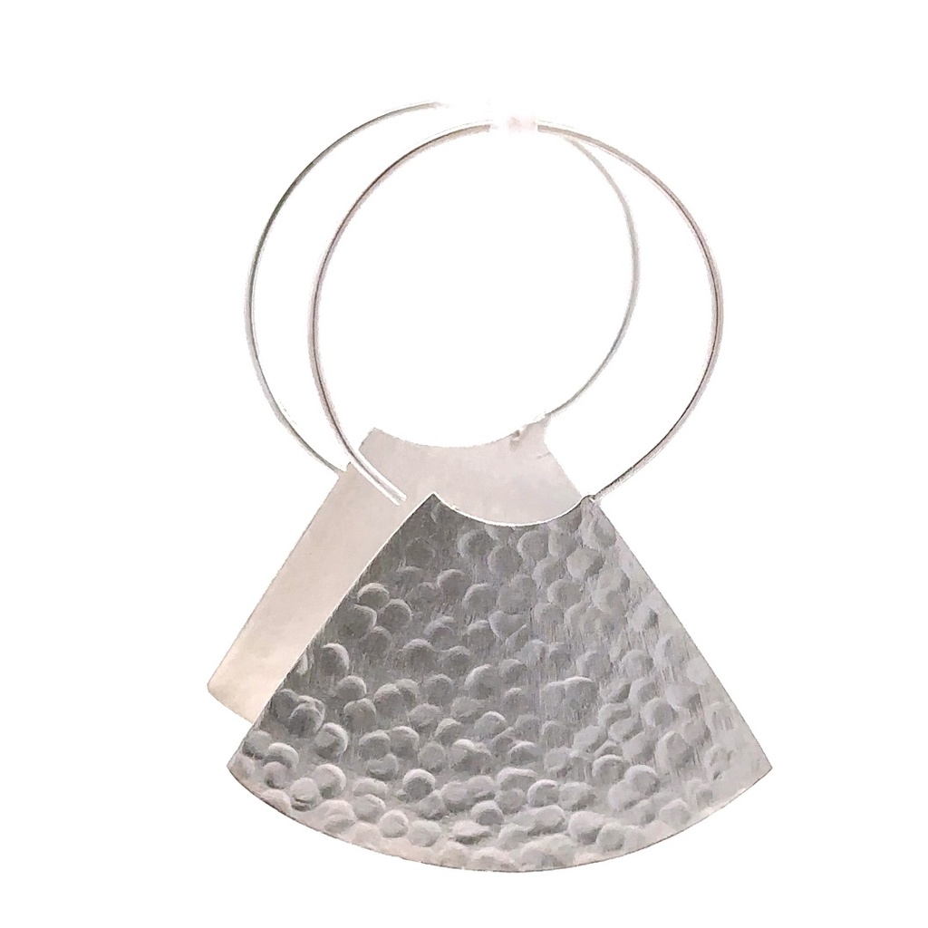 Silver sideways earrings