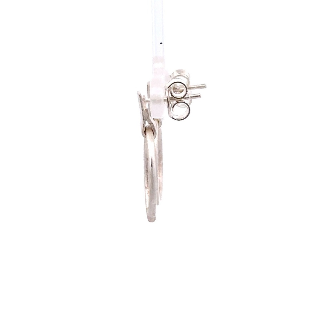 Silver earring stud and circle