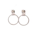 Silver earring stud and circle