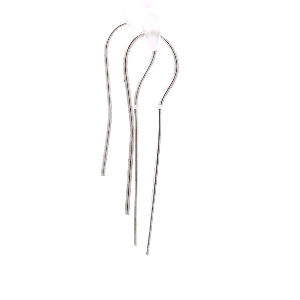 Long rectangular satin bar drop earring