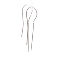 Long rectangular satin bar drop earring