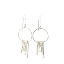 Long rectangular satin bar drop earring