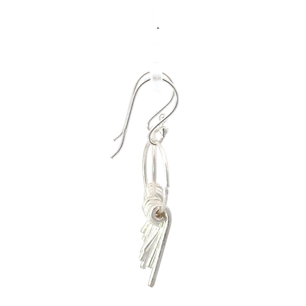 Long rectangular satin bar drop earring