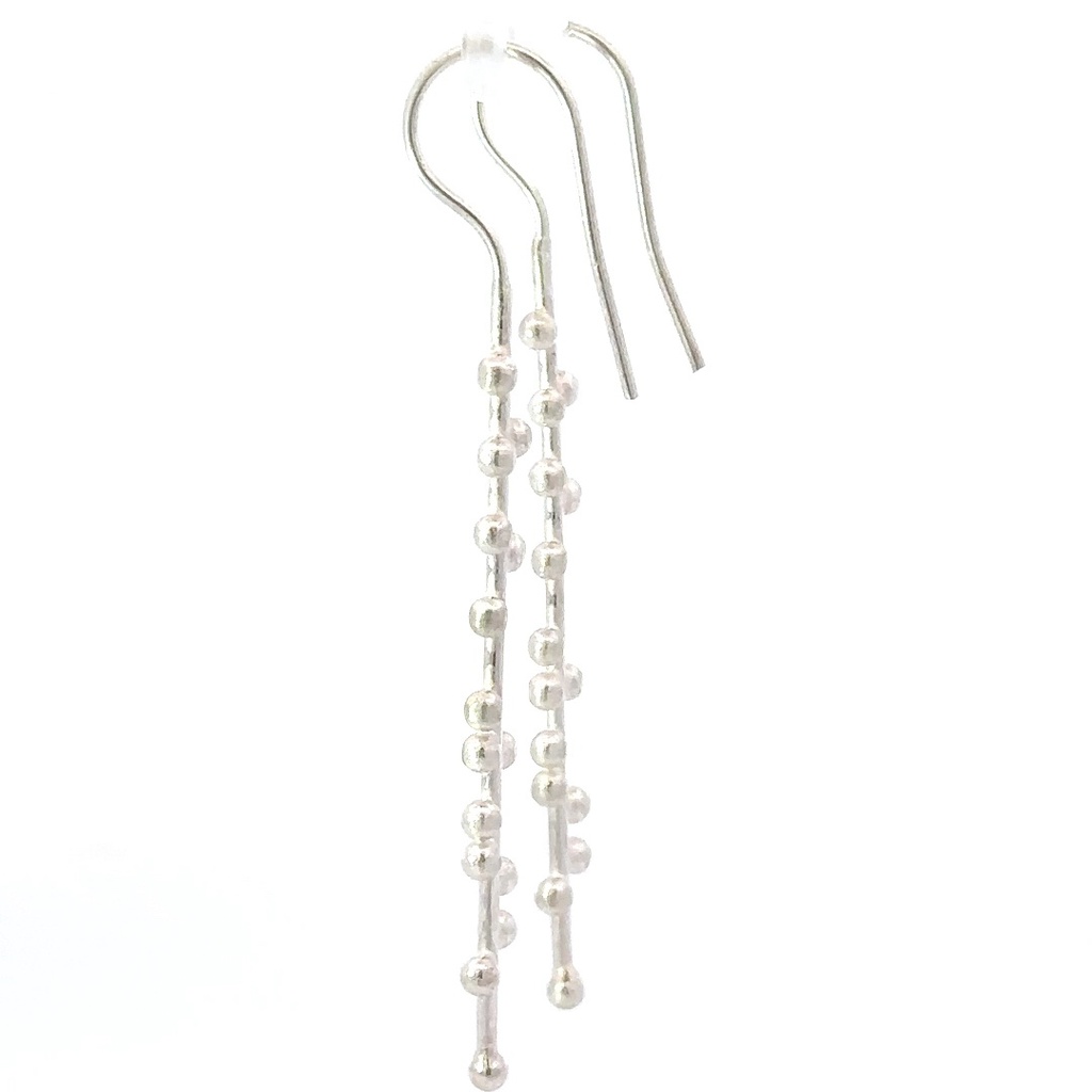 Long rectangular satin bar drop earring