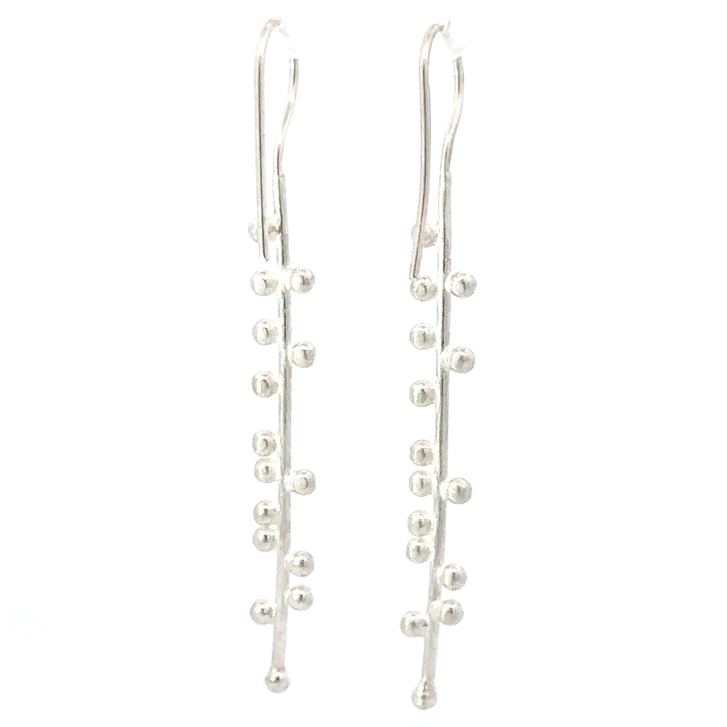 Long rectangular satin bar drop earring