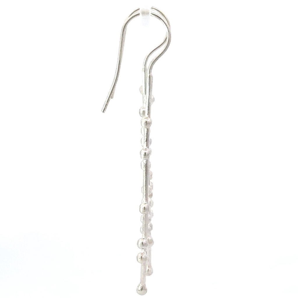 Long rectangular satin bar drop earring