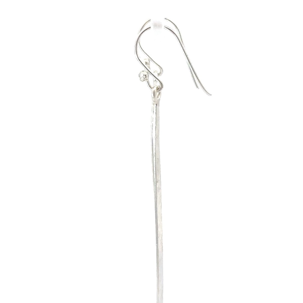 Long rectangular satin bar drop earring