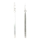 Long rectangular satin bar drop earring