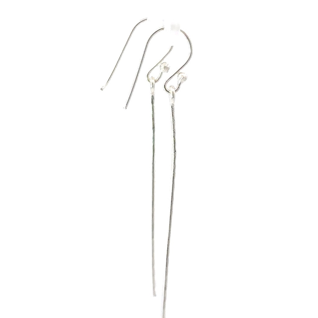 Long rectangular satin bar drop earring