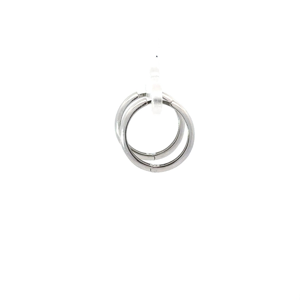 9CT White Gold Half Round Huggie Earrings