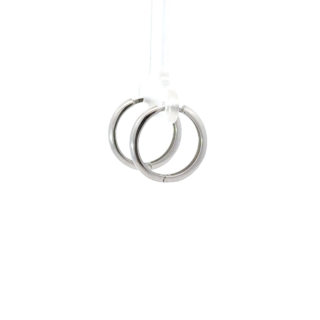 9CT White Gold Half Round Huggie Earrings