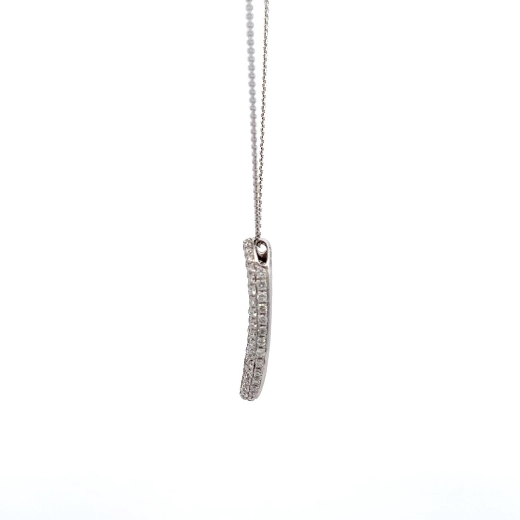 18k white gold diamond pave pendant