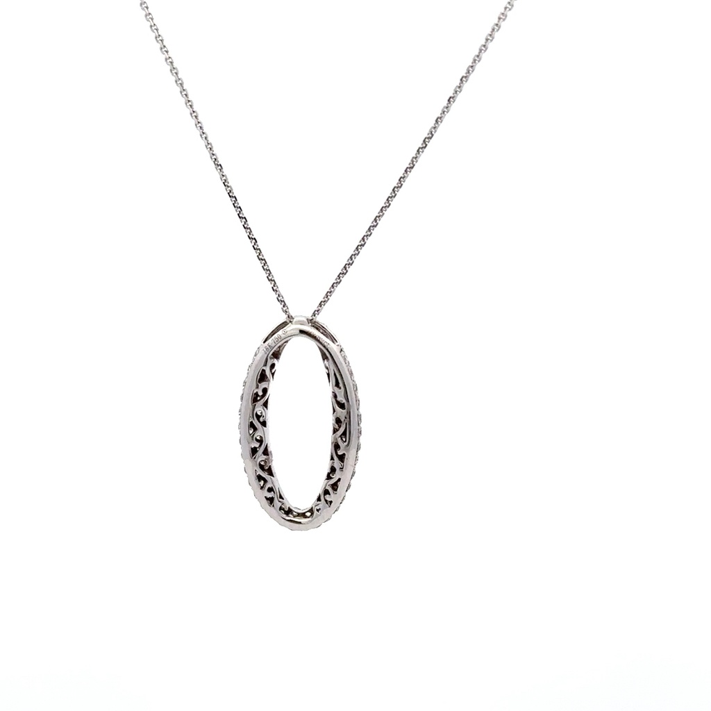 18k white gold diamond pave pendant