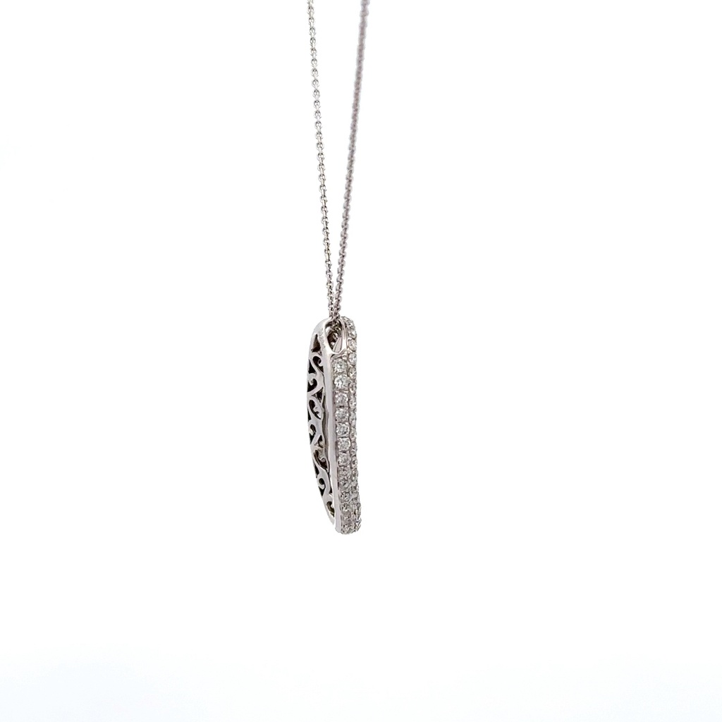 18k white gold diamond pave pendant