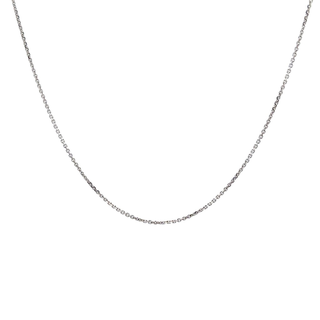 9K white gold cable necklace