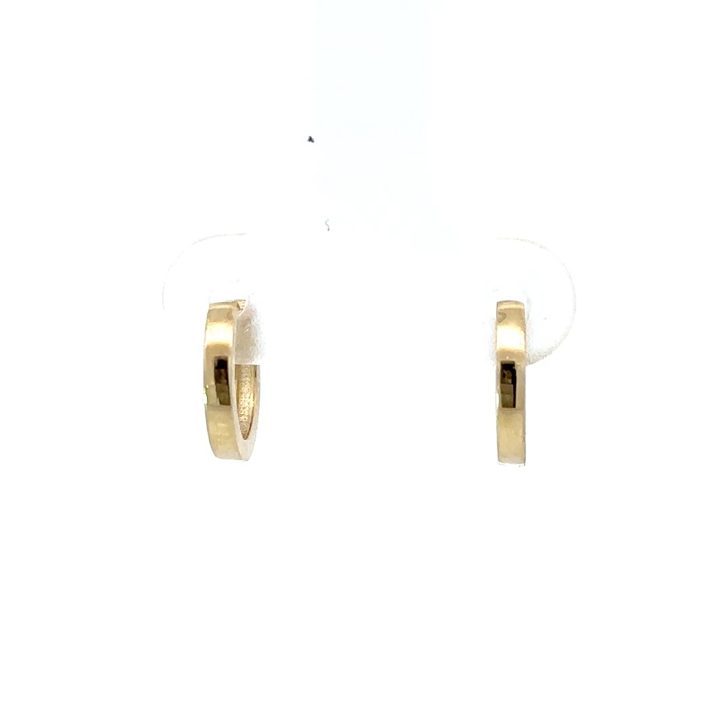 Huggie hoop earrings in 9ct yellow gold
