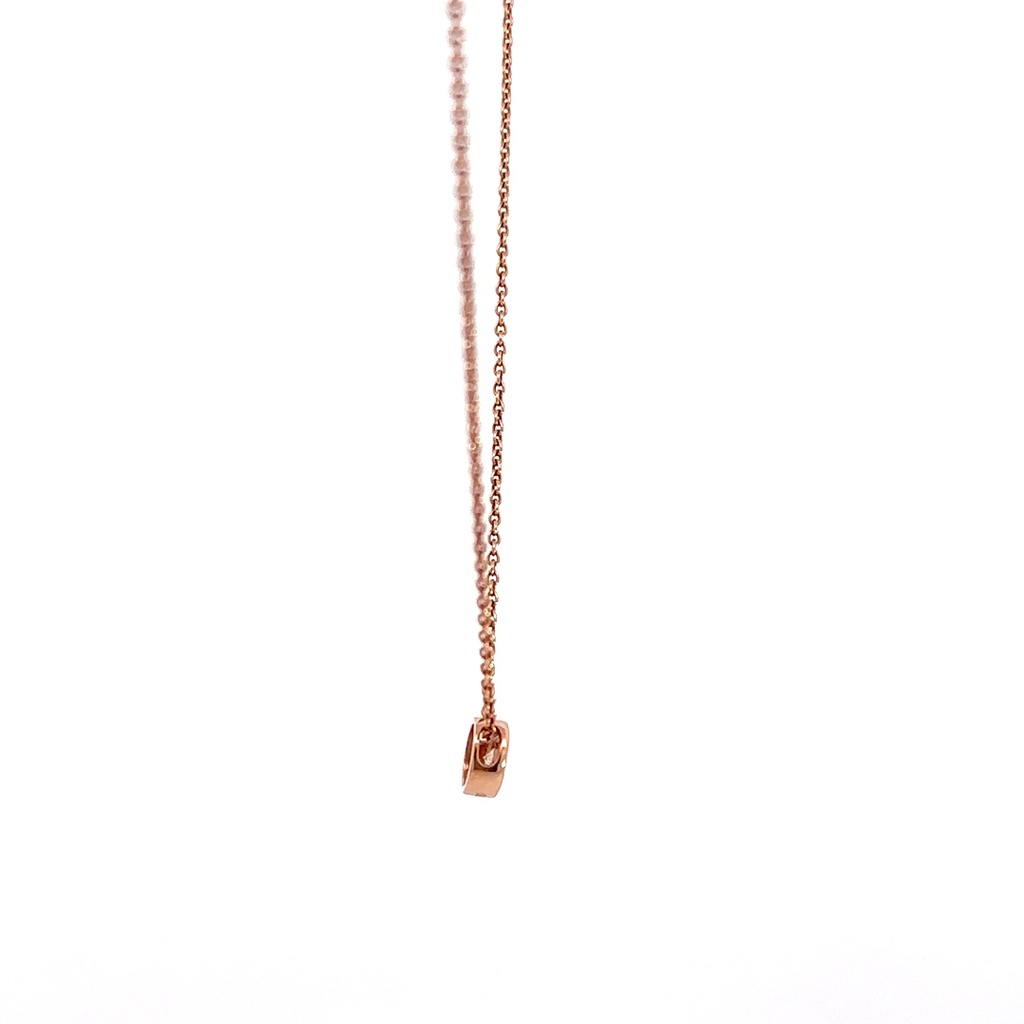 14ct Rose Gold Necklace With Bezel Set Diamond
