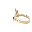 Bird of paradise 9K gold ring set with a sapphire