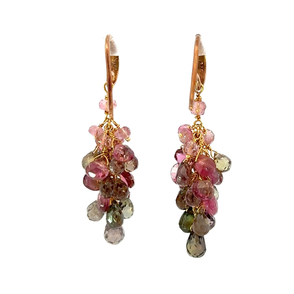 18K sapphire briolette drop earrings