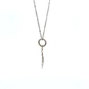 Monstera leaf pendant in 18K white gold