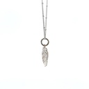 Monstera leaf pendant in 18K white gold