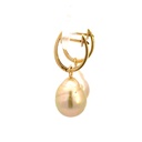 Baroque south sea pearl drops on hoops 14K