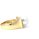 South sea pearl ring with striking asymmetrical design 18K