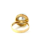 18K yellow gold south sea pearl with diamond halo ring