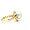 18K yellow gold south sea pearl with diamond halo ring