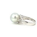 South sea pearl ring with split 18K white gold band