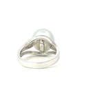 South sea pearl ring with split 18K white gold band