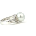 South sea pearl ring with split 18K white gold band