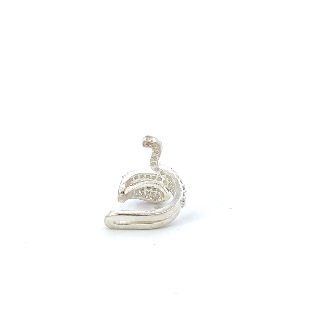 Cubic set snake ear cuff in sterling silver