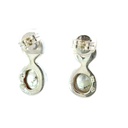 Moonstone stud with freshwater coin pearl drop