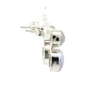 Moonstone stud with freshwater coin pearl drop