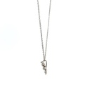 Sterling Silver Necklace w/ Green Enamel Daisy