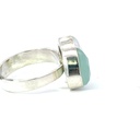 Chalcedony and freshwater pearl adjustable silver ring
