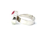 Sponge coral and freshwater pearl silver ring