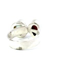Sponge coral and freshwater pearl silver ring