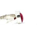 Sponge coral and freshwater pearl silver ring