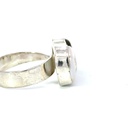 Labradorite and freshwater pearl ring in sterling silver