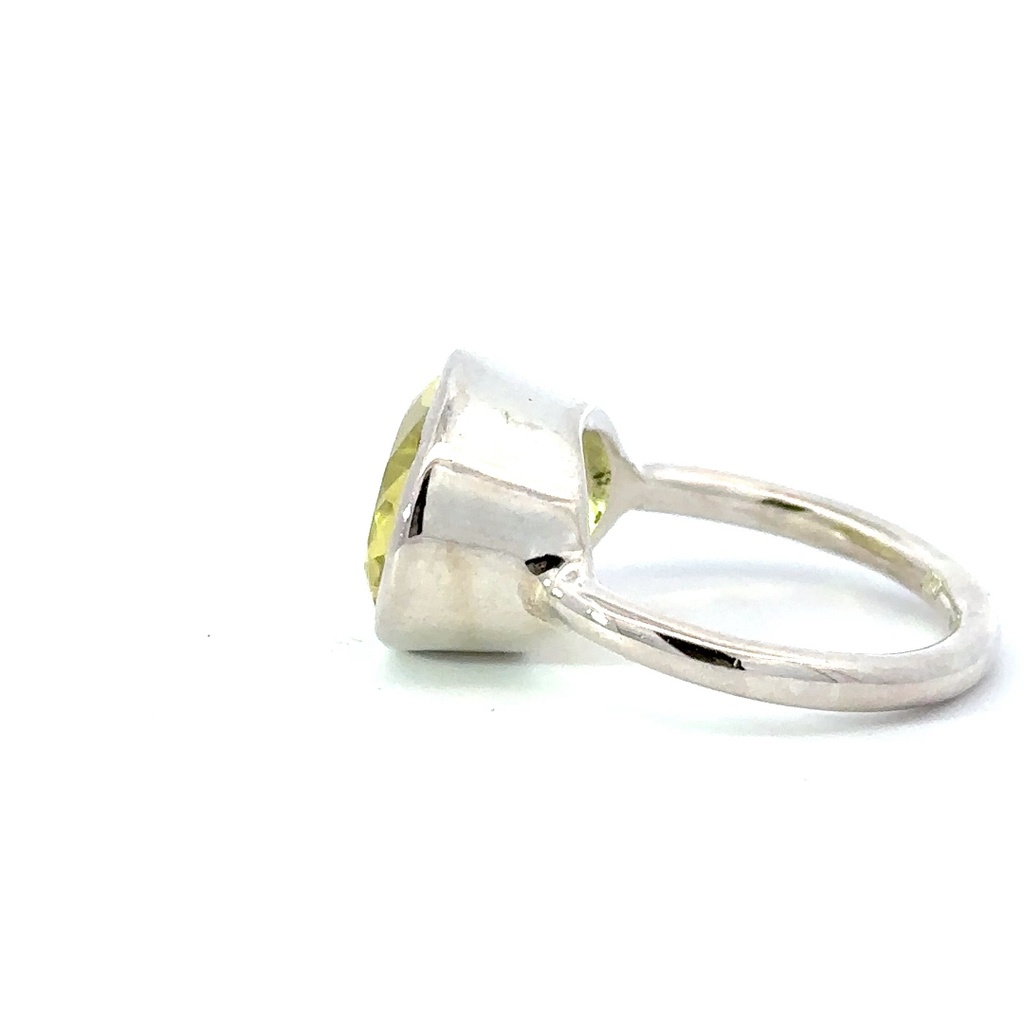 Lemon quartz sterling silver ring