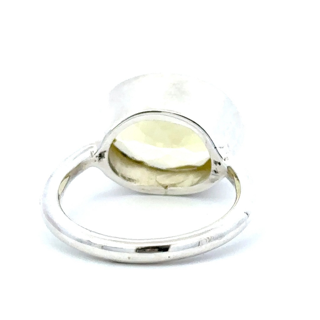 Lime citrine ring in sterling silver
